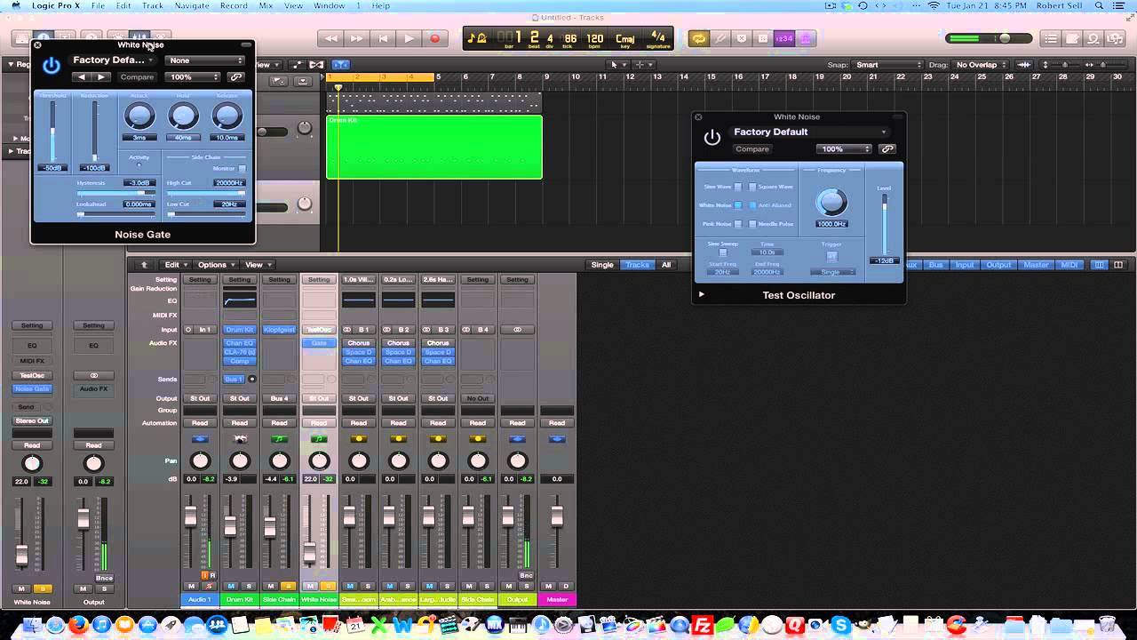 Adding White Noise to a Snare in Logic Pro X