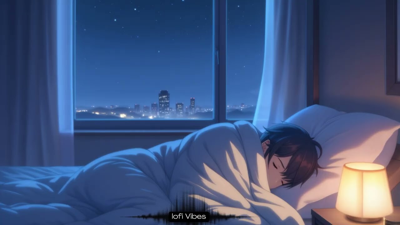 Falling Asleep Under City Lights 🌌 | Cozy Anime Night Ambience