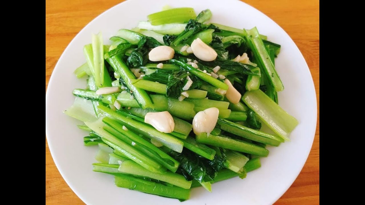 CẢI NGỌT XÀO TỎI đơn giản dễ làm giàu dinh dưỡng