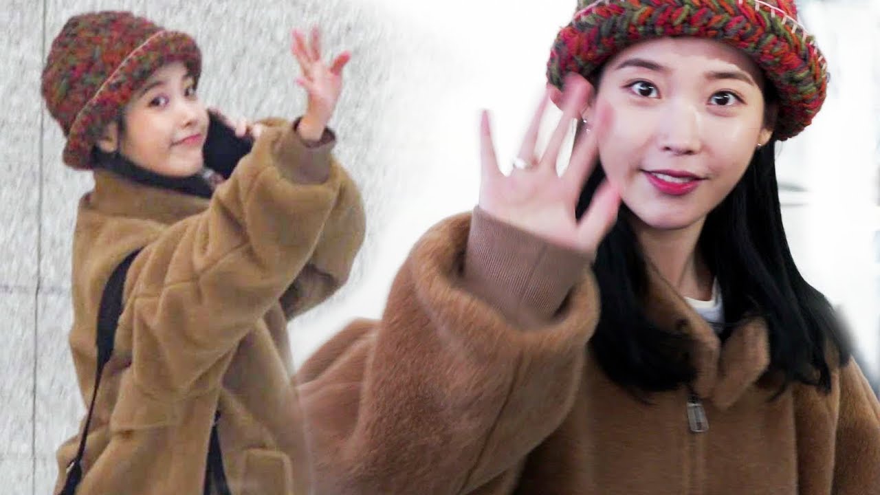 191204 귀요미 도토리 모자 쓰고 출국하는 아이유(IU) 직캠
