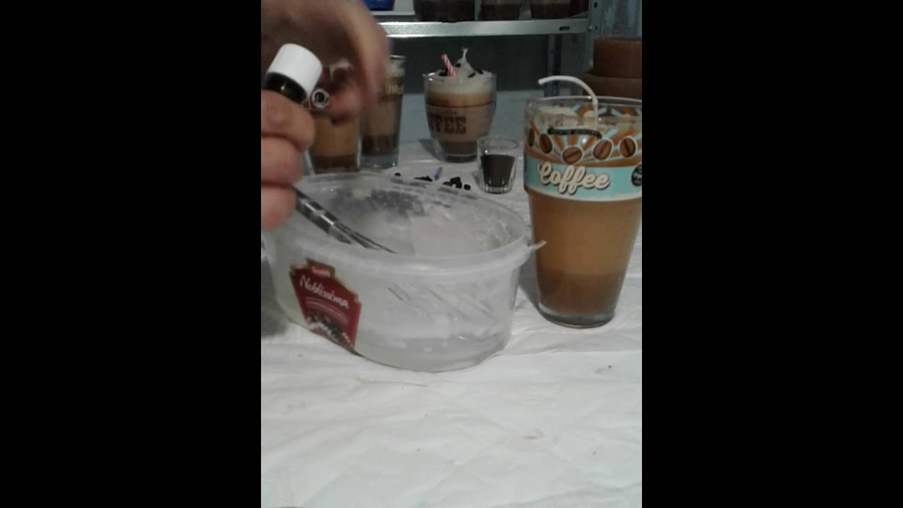 DIY Kaffee Kerze,  Latte Macciato Kerze herstellen, Basteltip , Kerzengiessen