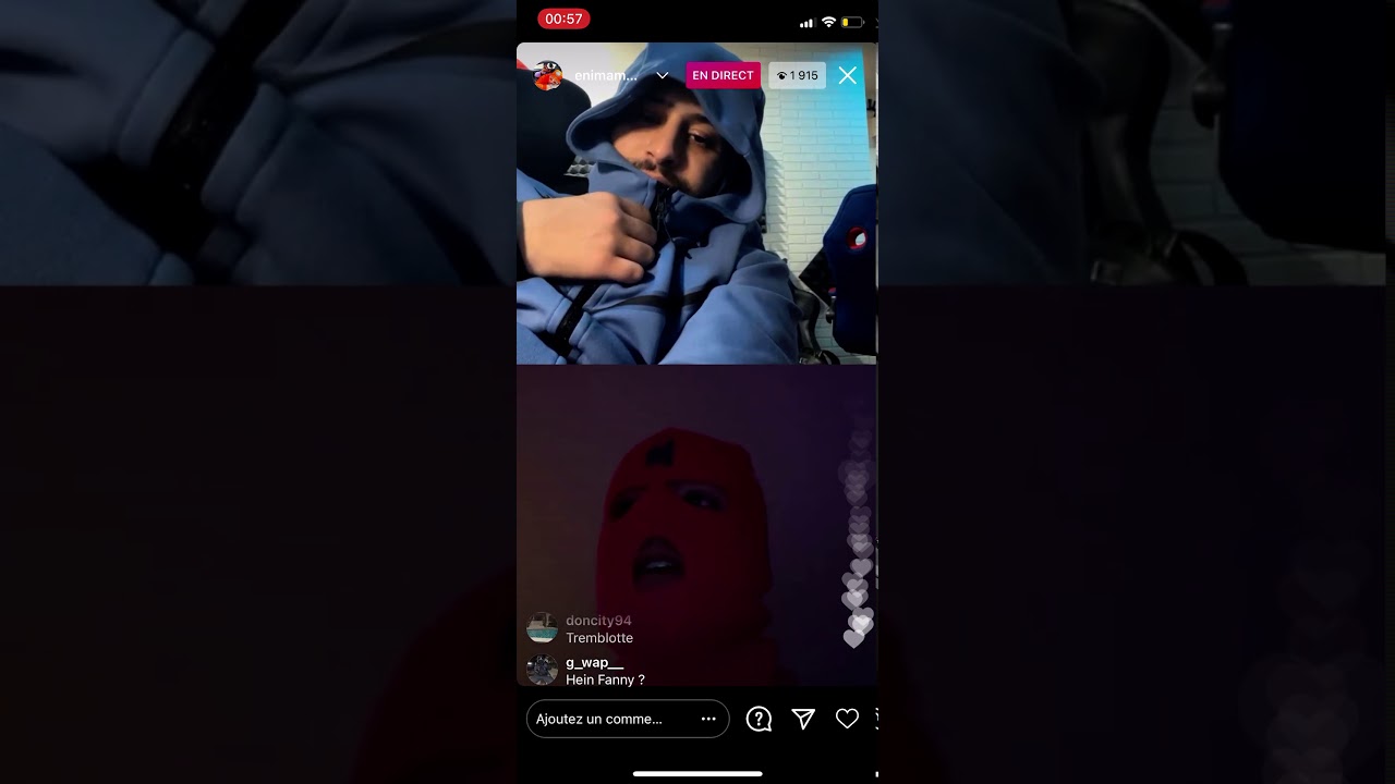 Enima live instagram avec le rappeur YH