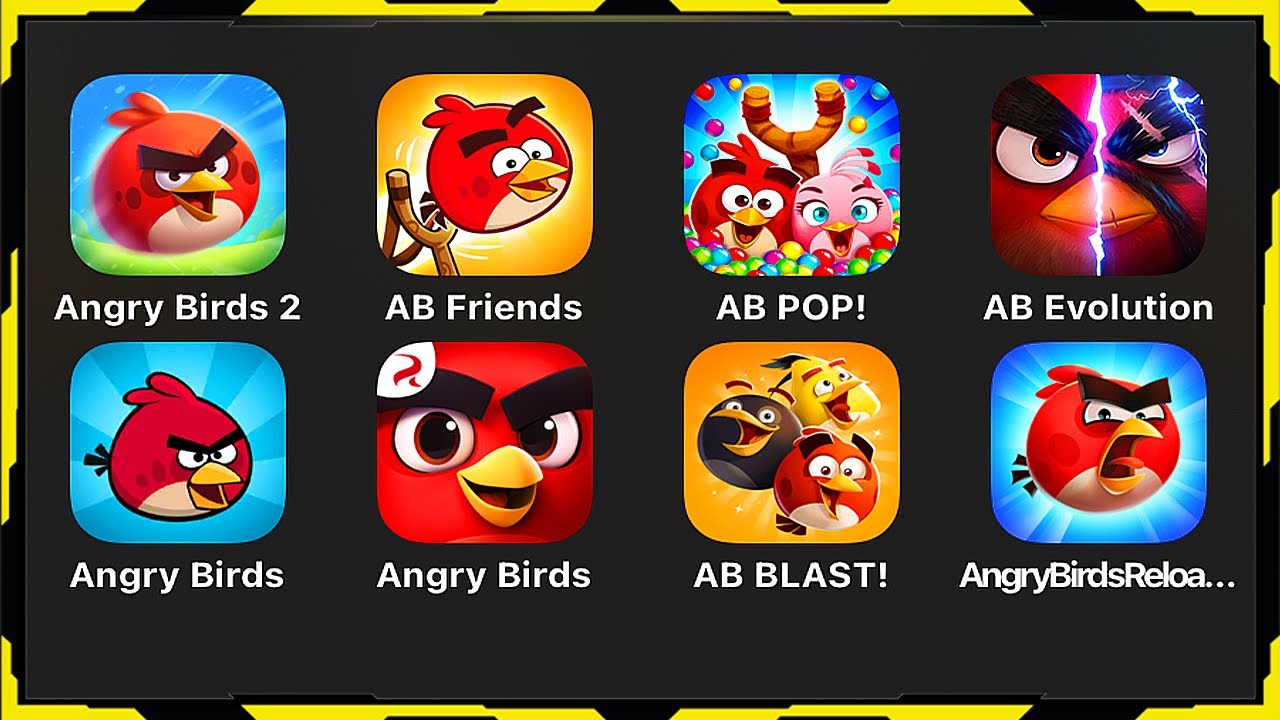 Angry Birds 2, Angry Birds Friends, Angry Birds POP, Angry Birds Evolution, Angry Birds Rovio Cla...