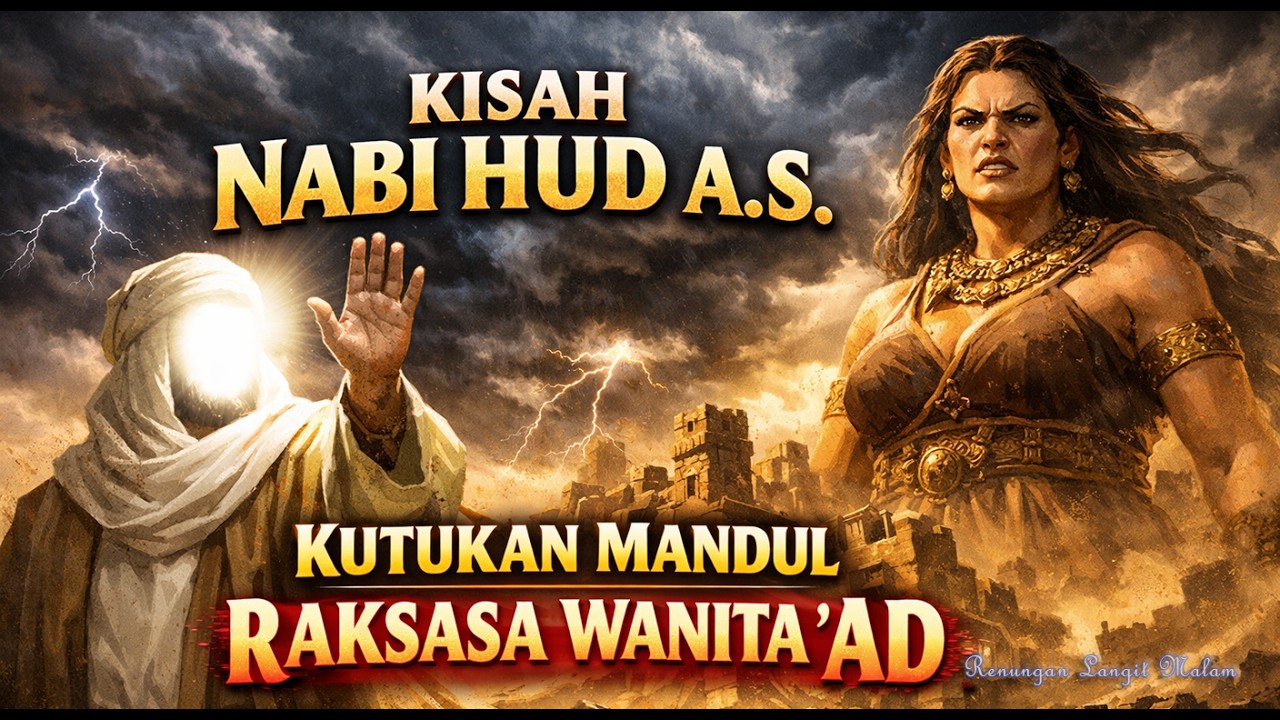 KISAH HUD AS ❗❗KUTUKAN NABI HUD KEPADA RKASASA PEREMPUAN MANDUL | RENUNGAN LANGIT MALAM