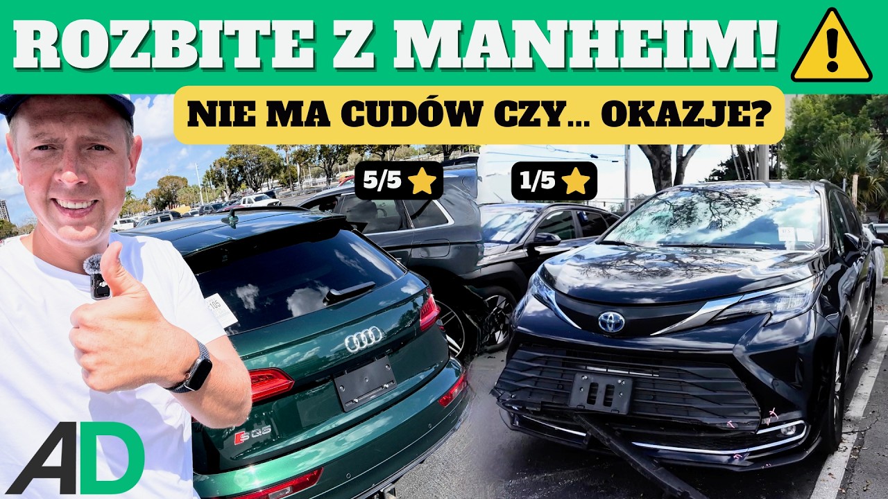 BEZWYPADKOWE i... USZKODZONE auta z Manheim! WERYFIKUJEMY i WYCENIAMY auta na placu w Ft Lauderdale
