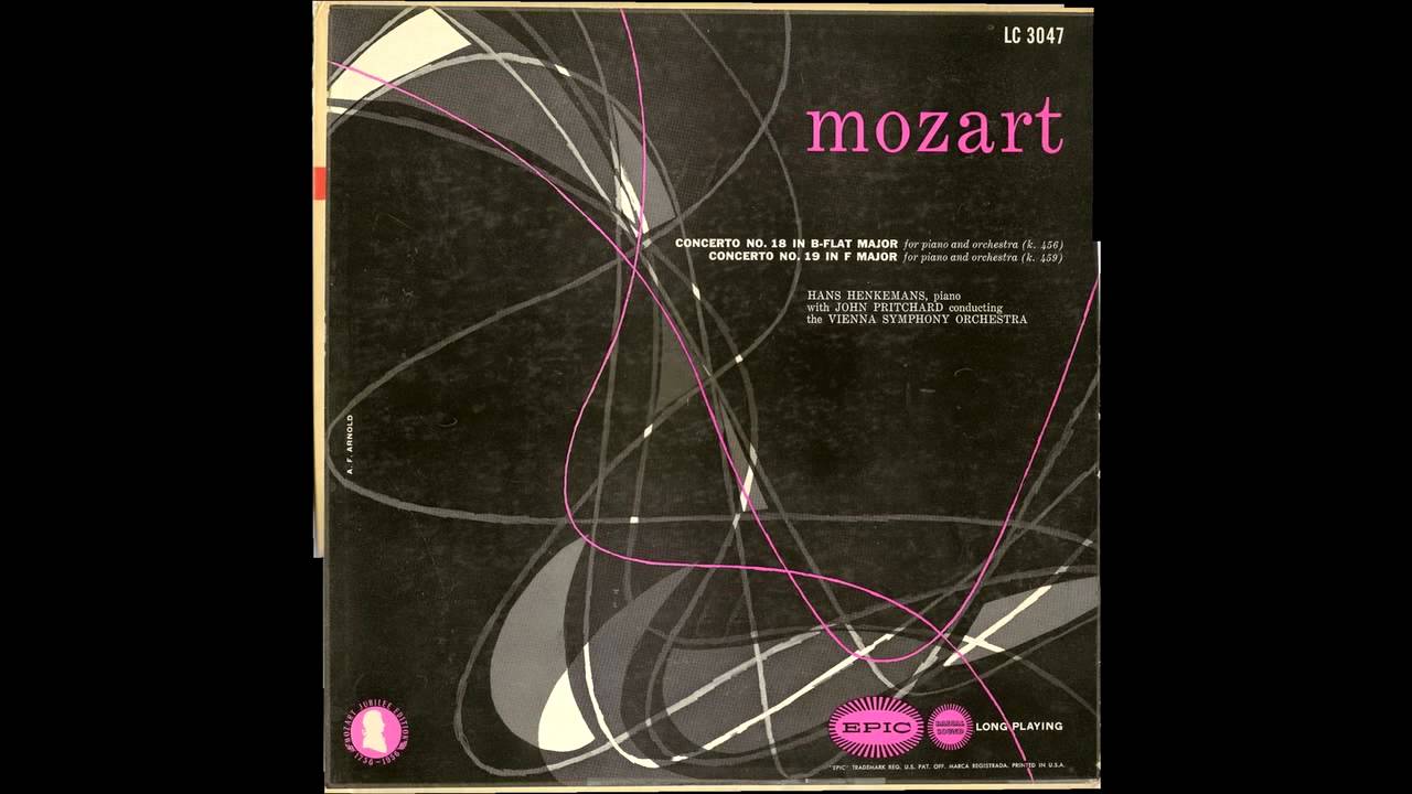 Hans Henkemans plays Mozart Piano concerto no 19 KV 459 John Pritchard Vienna Symphony