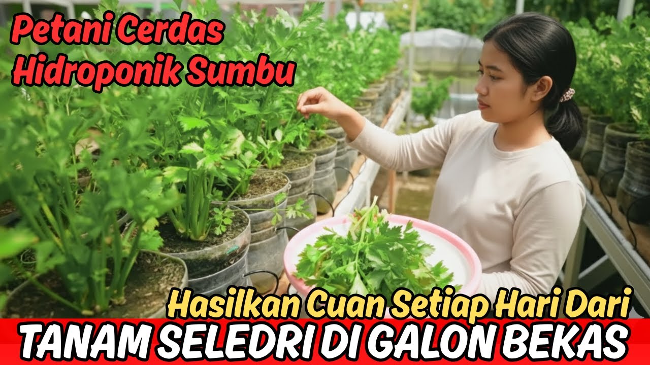 Nyata ‼️ Ide Bisnis Ibu Rumah Tangga ‼️ Tanam Seledri di Galon Bekas, Panen Cuan Tiap Hari‼️