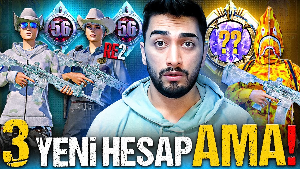 50+ KOLEKSİYON 3 Tane YENİ HESAP Aldım! (nadir dolu) |&nbsp;PUBG&nbsp;Mobile