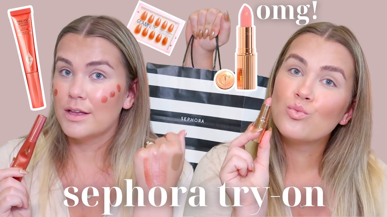 sephora *try-on* haul! rare beauty, charlotte tilbury & more! 2024