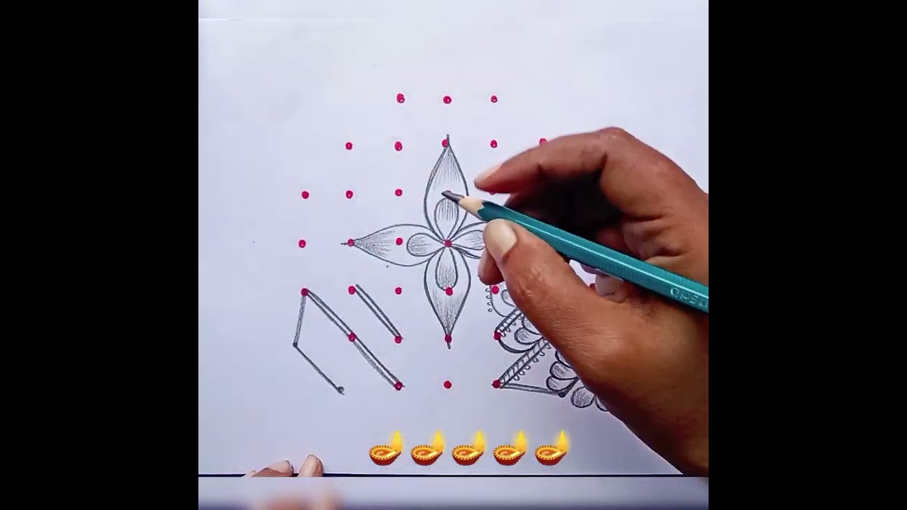 🪔🪔🪔 Многослойный Дипам Колам 🪔🪔🪔 творчество 👍🌺 всего 7 точек 🌺 разные 🌺 Картигай Дипам 🪔🪔