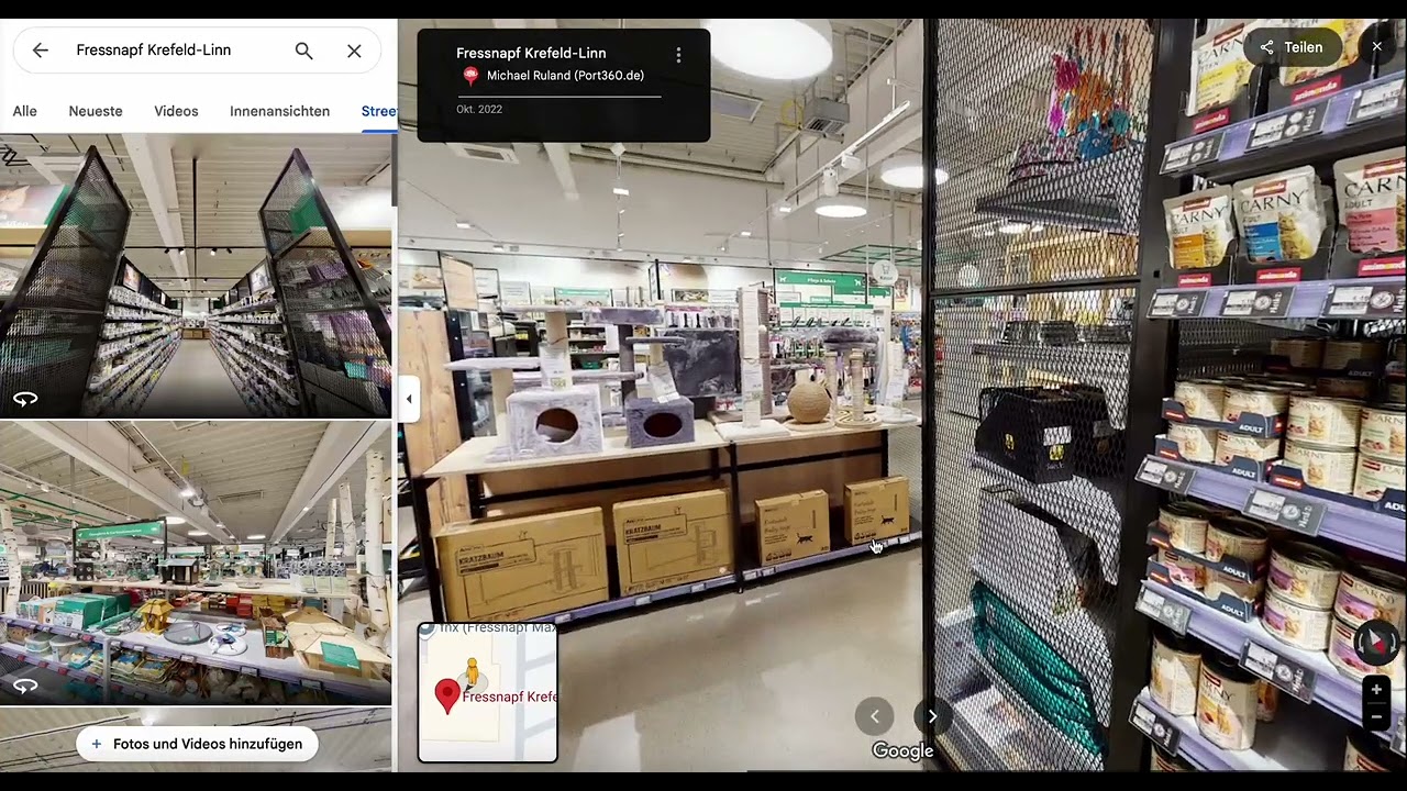 Fressnapf-Fachmarkt 360 Grad Tour auf Google Maps | Standortmarketing f&uuml;r Einzelh&auml;ndler