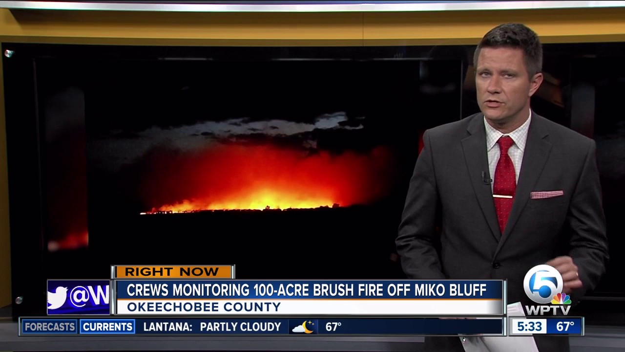 100-acre brush fire creates stunning images in Okeechobee County