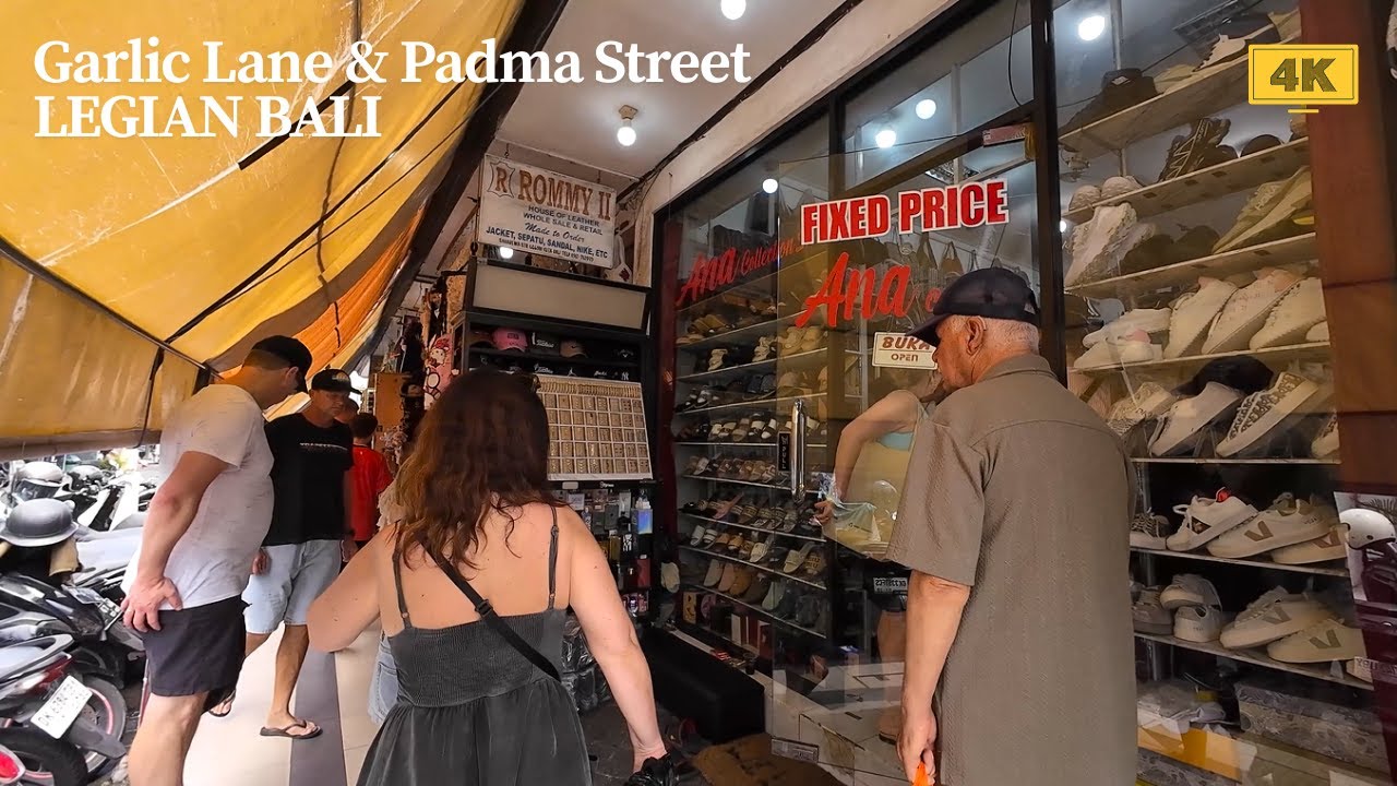 4K Garlic Lane & Padma Street Legian Bali in 2026 | Midday Walking Tour Legian Streets Bali Today