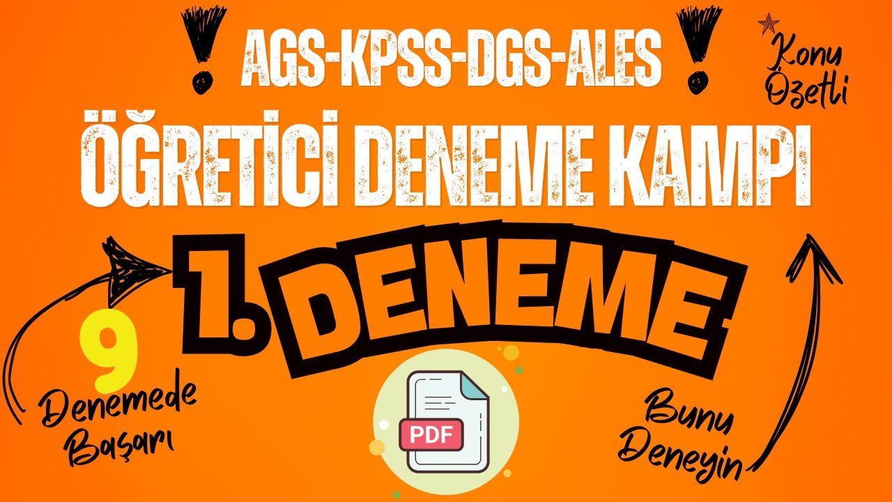 ÖĞRETİCİ DENEME 1-FULL VERSİYON #ags #dgs #kpss #ales #matematik