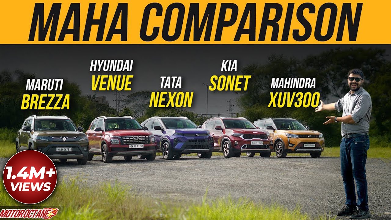 New Tata Nexon vs Hyundai Venue vs Maruti Brezza vs Kia Sonet vs Mahindra XUV300 - MAHA COMPARISON