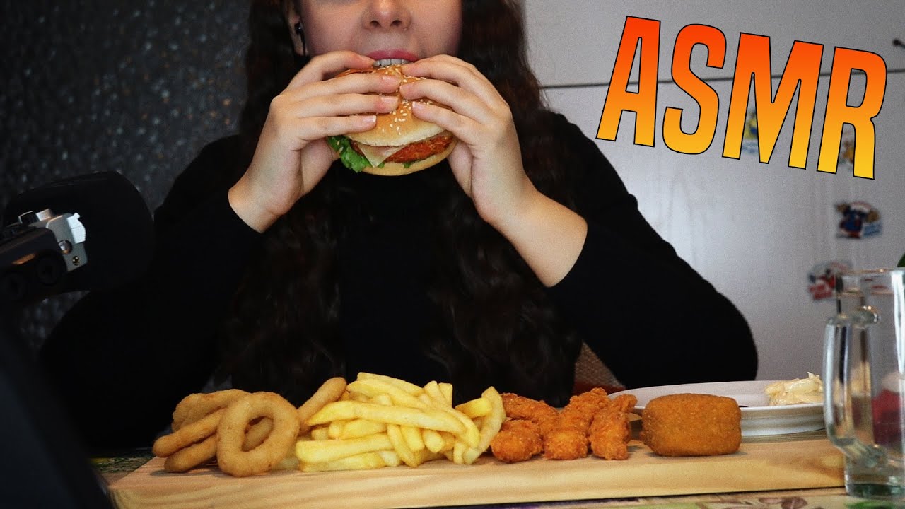 ASMR MUKBANG | CHICKEN BURGER AND FRIED CHICKEN EATING SOUNDS 🍔🍟