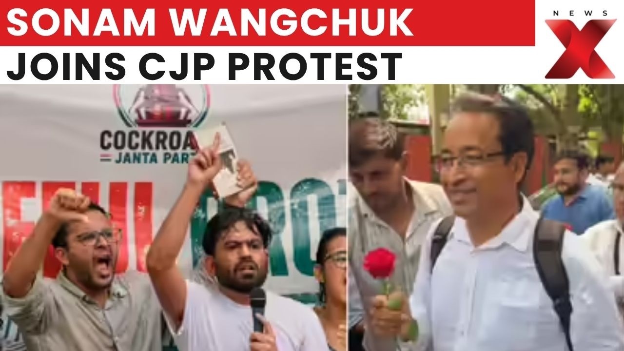 Sonam Wangchuk Reaches Jantar Mantar to Join CJP Protest Amid Ongoing Demonstration | NewsX