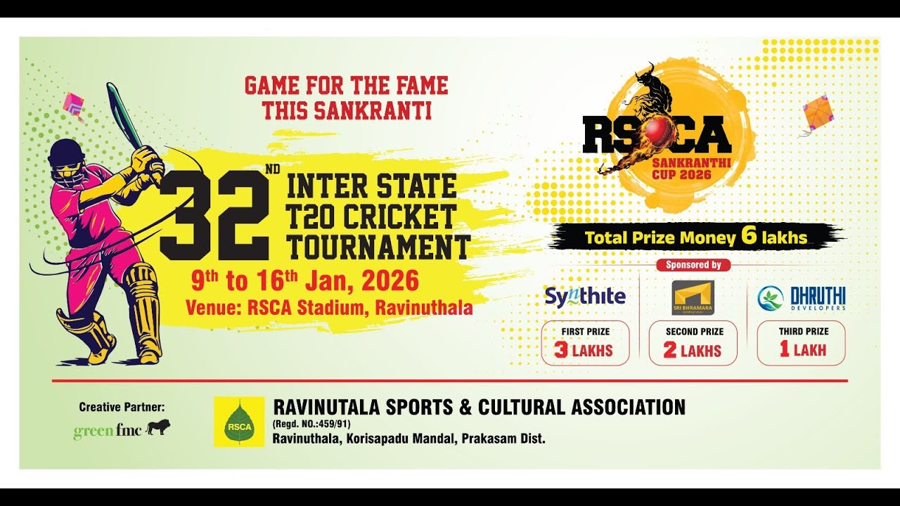 RSCA SANKRANTHI CUP 2026 || RAVINUTHALA || SEMI FINAL- 1(SOUTH ZONE , CHENNAI v\s  SRI CC CHENNAI)||