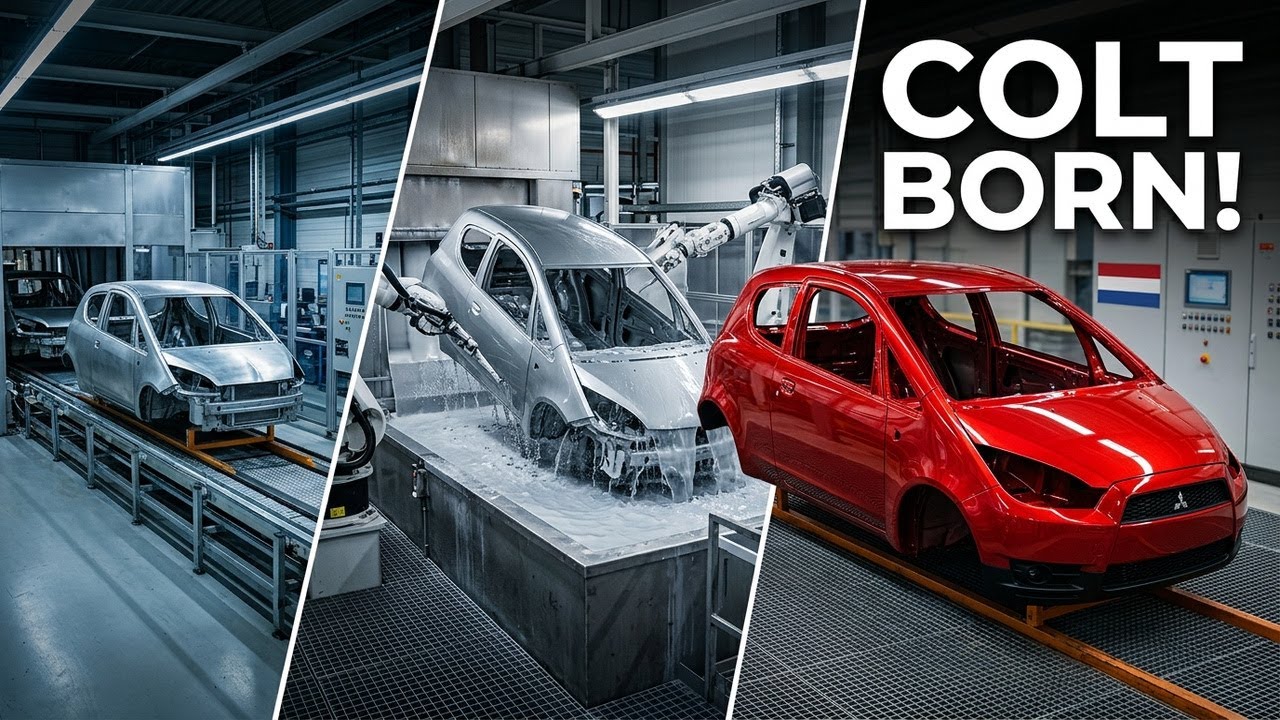 Mitsubishi Colt CZT Being Painted at the Factory in Holland. See your Colt being Born.