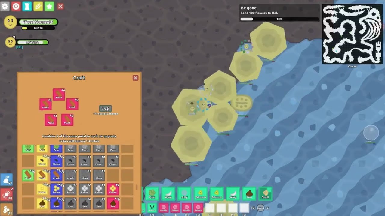 Trusty crafts 1700 Ultras! Florr.io
