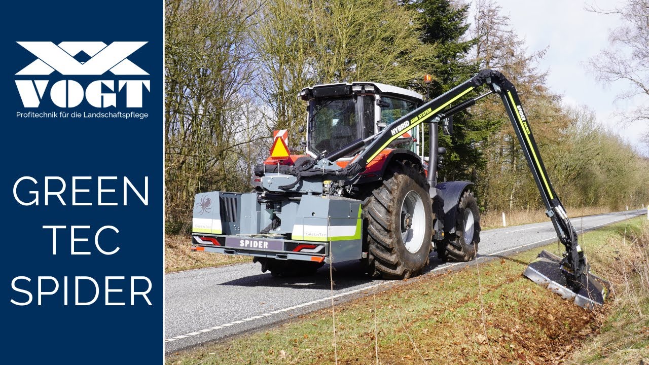 Professioneller Auslegemulcher mit 270° Schwenkarm - GREENTEC SPIDER