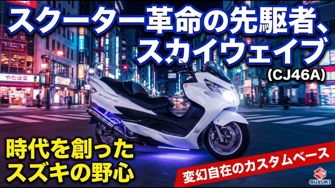 スズキ・SkyWave（スカイウェイブ）：時代を先取りしすぎた、スズキの野心。それは“スカイウェイブ”が、ビッグスクーターの歴史に刻んだ革命の記録だった。早すぎた先駆者