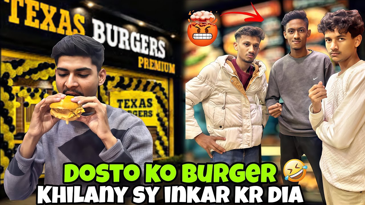 Dosto ko Burger khailany sy inkar kr Dia 😂🔥#michealraj #trending #vlog #funny 
