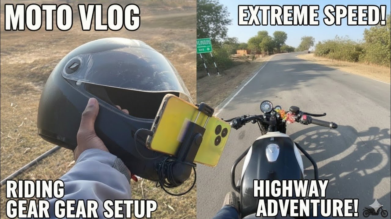 Moto vlog setup with#hunter350 day 1