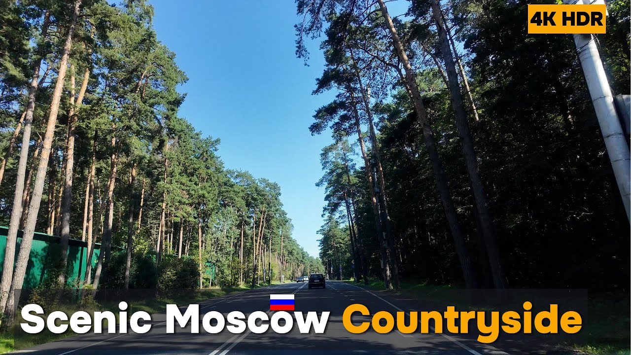 Driving ACROSS Moscow COUNTRYSIDE [4K] | Scenic Summer Road with Music