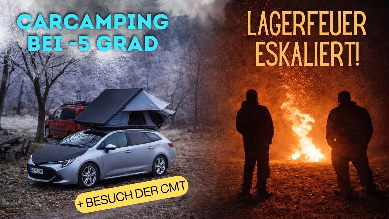 Dachzelt Camping bei -5 am ALBTRAUF & Kurzbesuch der CMT
