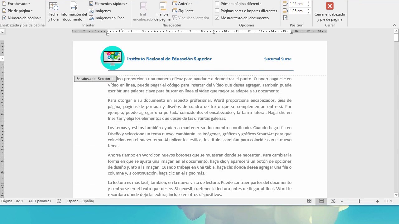 Cómo quitar Encabezado y Pie de Página en Word