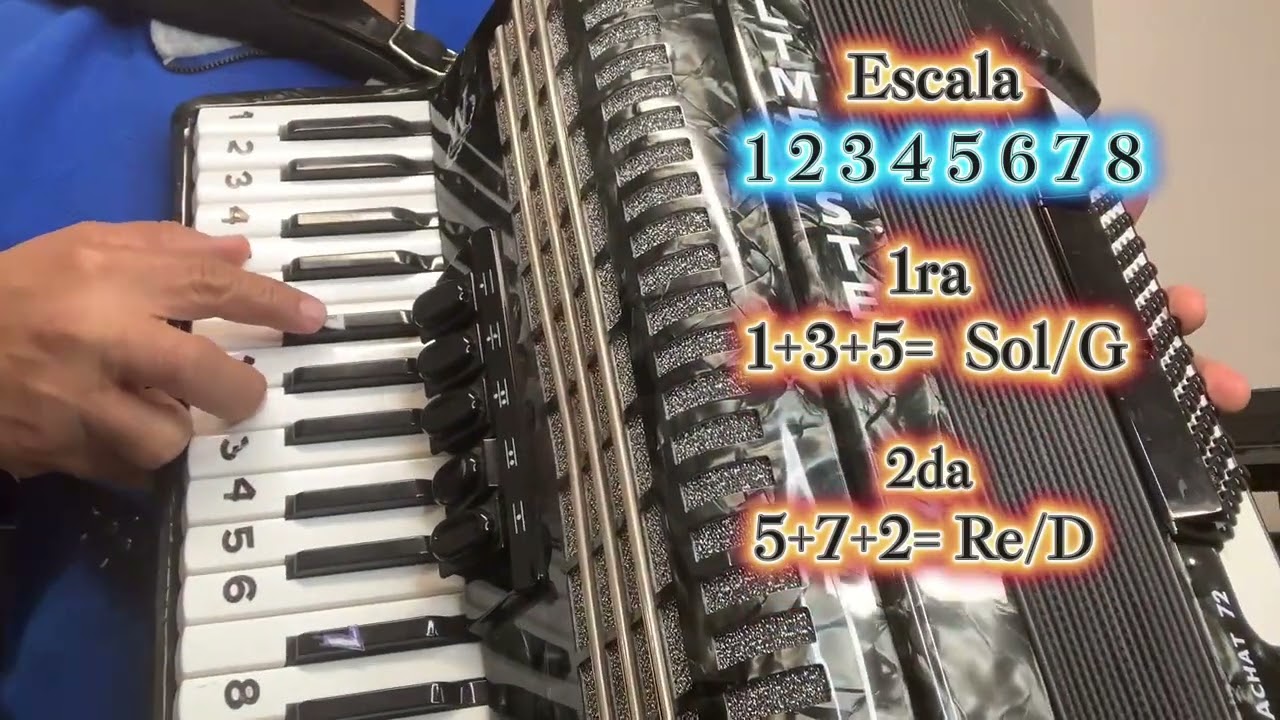 Tutorial #9. Como Tocar Acordes De Sol y Re en Escala De Sol Acordeon De Piano