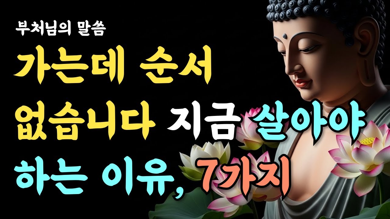 가는데 순서 없습니다｜부처님이 말한 ‘지금 살아야 하는 이유’ 7가지ㅣ부처님 말씀ㅣ석가모니ㅣ마음ㅣ깨달음ㅣ마음공부