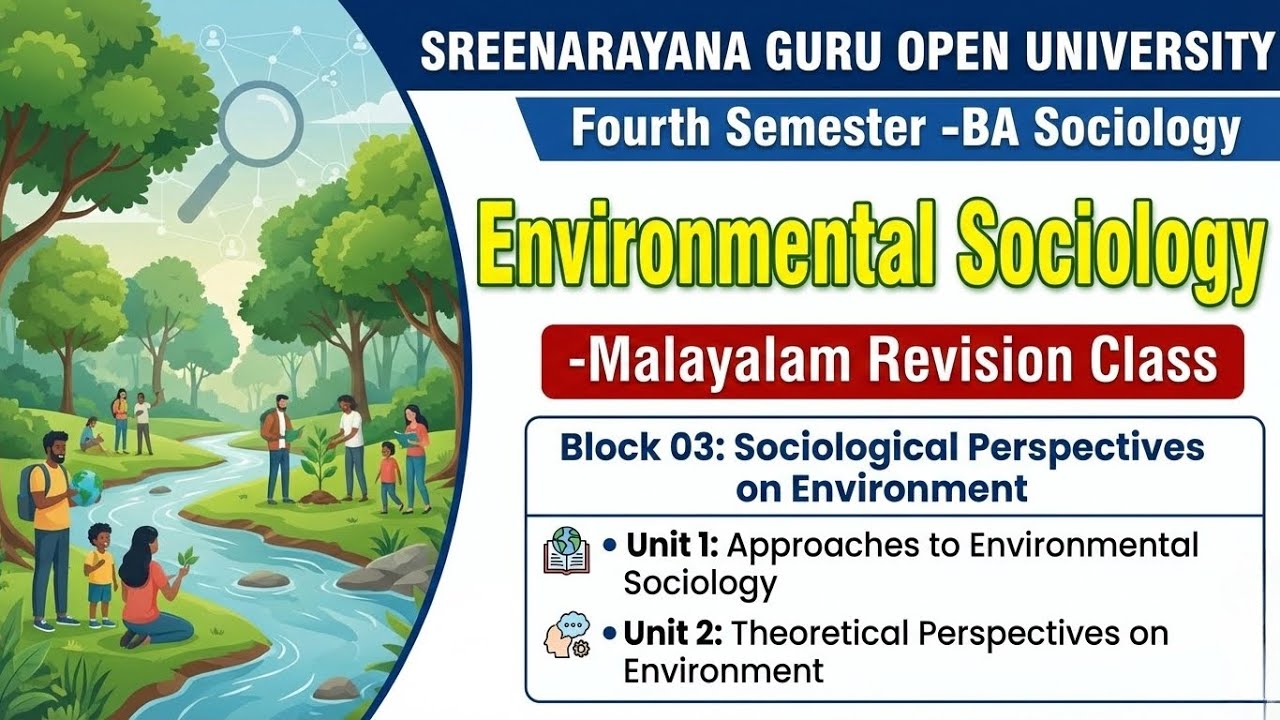 SGOU 4th Sem BA Sociology | Environmental Sociology | Block 3 Revision#sgou #environmentalsociology 