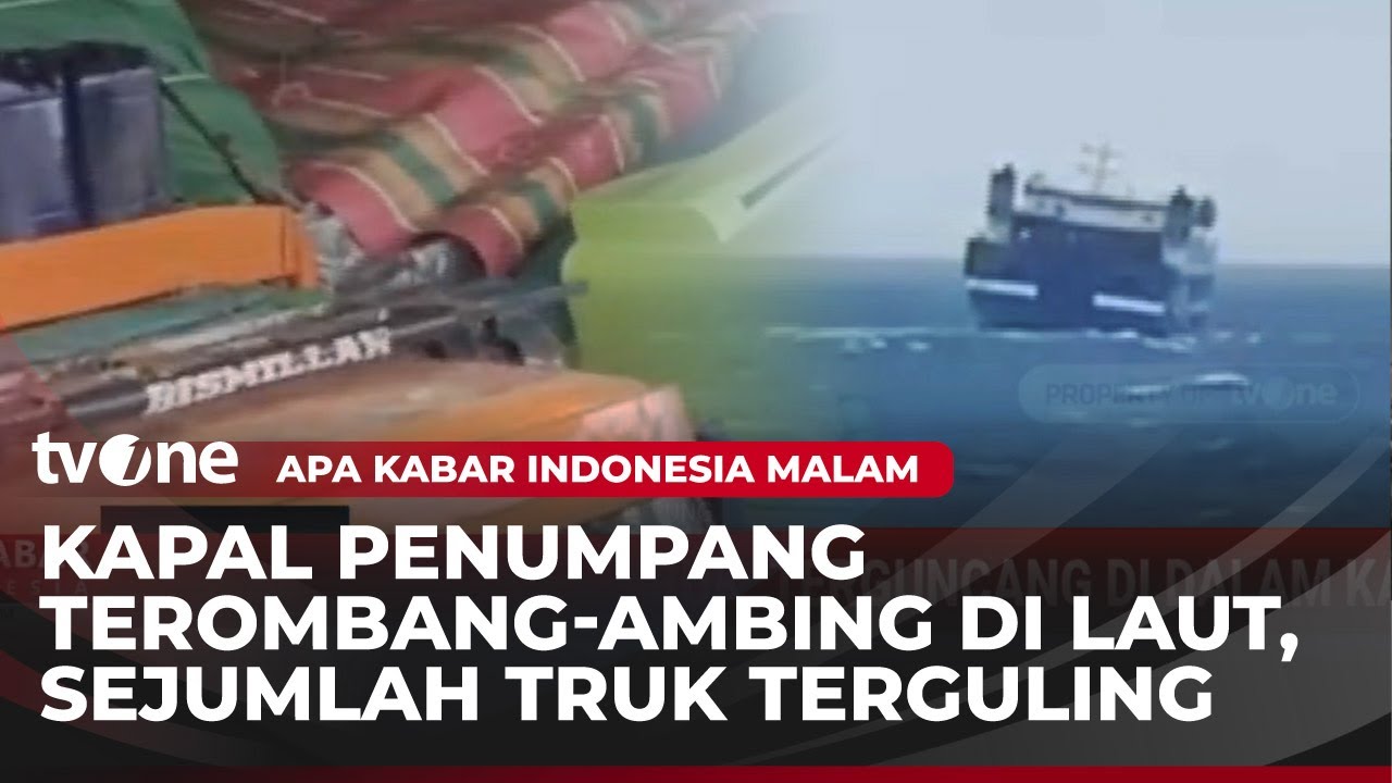 Potret Horor Cuaca Ekstrem di Selat Sunda, Truk dalam Kapal Bergoyang Kencang | AKIM tvOne