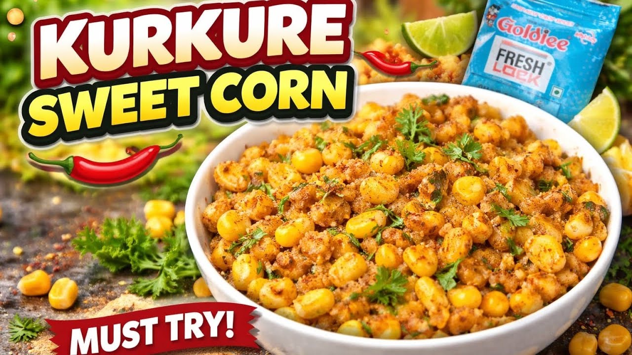 Kurkure corn 🌽 Sirf 2 Secret Chijon Se 👌 Bahar Se Crunchy ☝️ Andar Se Soft👍