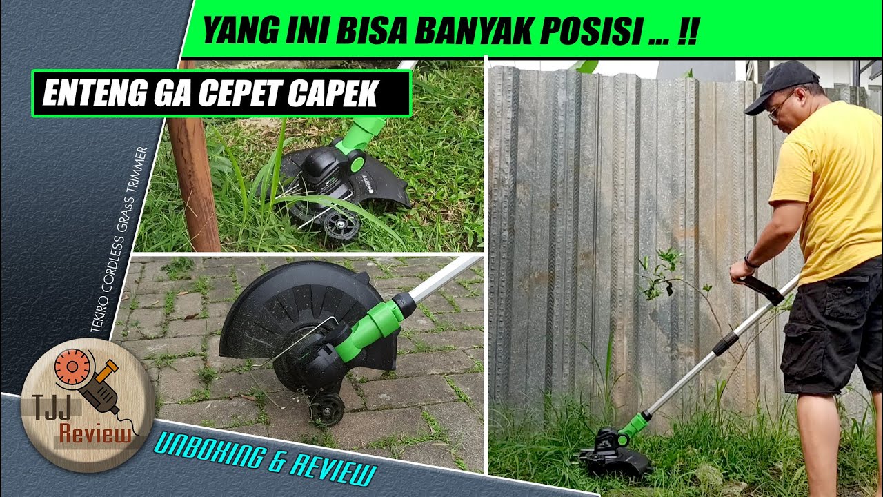 Review Mesin potong rumput baterai // TEKIRO CORDLESS Grass Trimmer XV 20V //  CD-GT2073