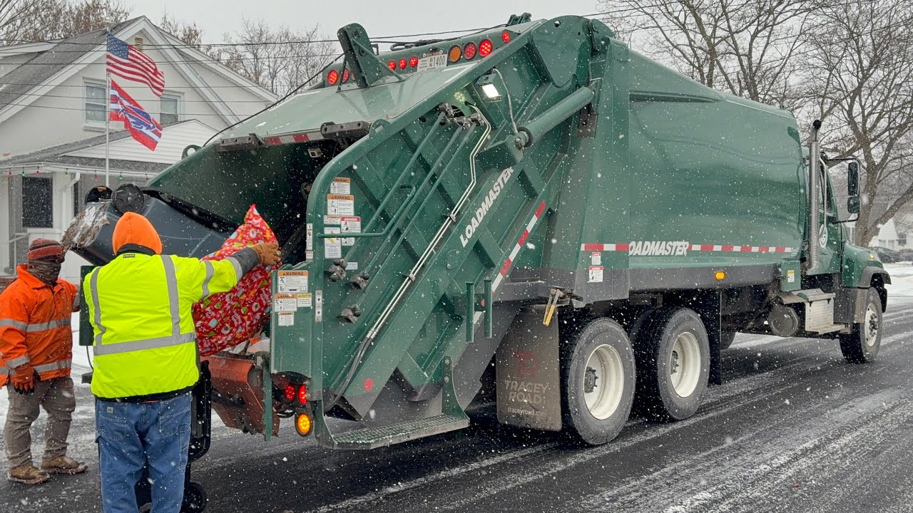 Brand New Loadmaster Rear Loader Garbage Truck Packing Post Christmas Waste