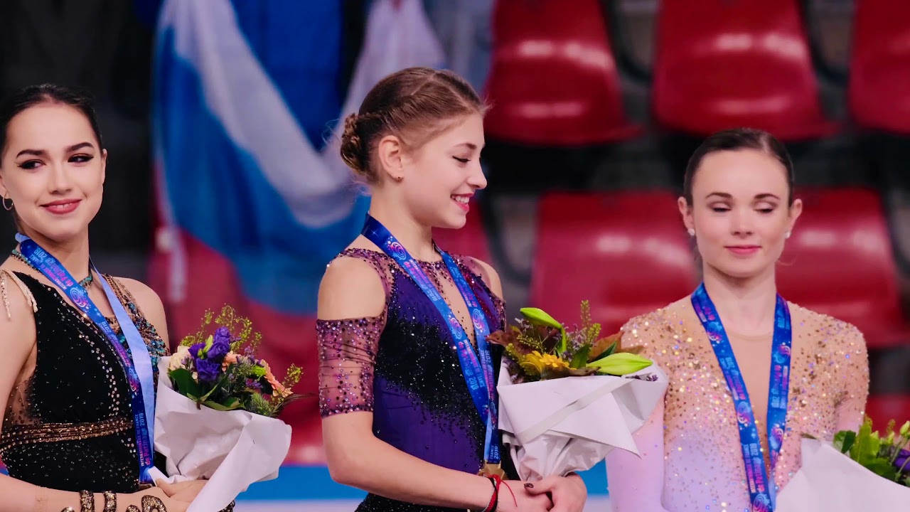 4k Fancam Alena Kostornaia Алена Косторная Victory Ceremony Internationaux de France 2019