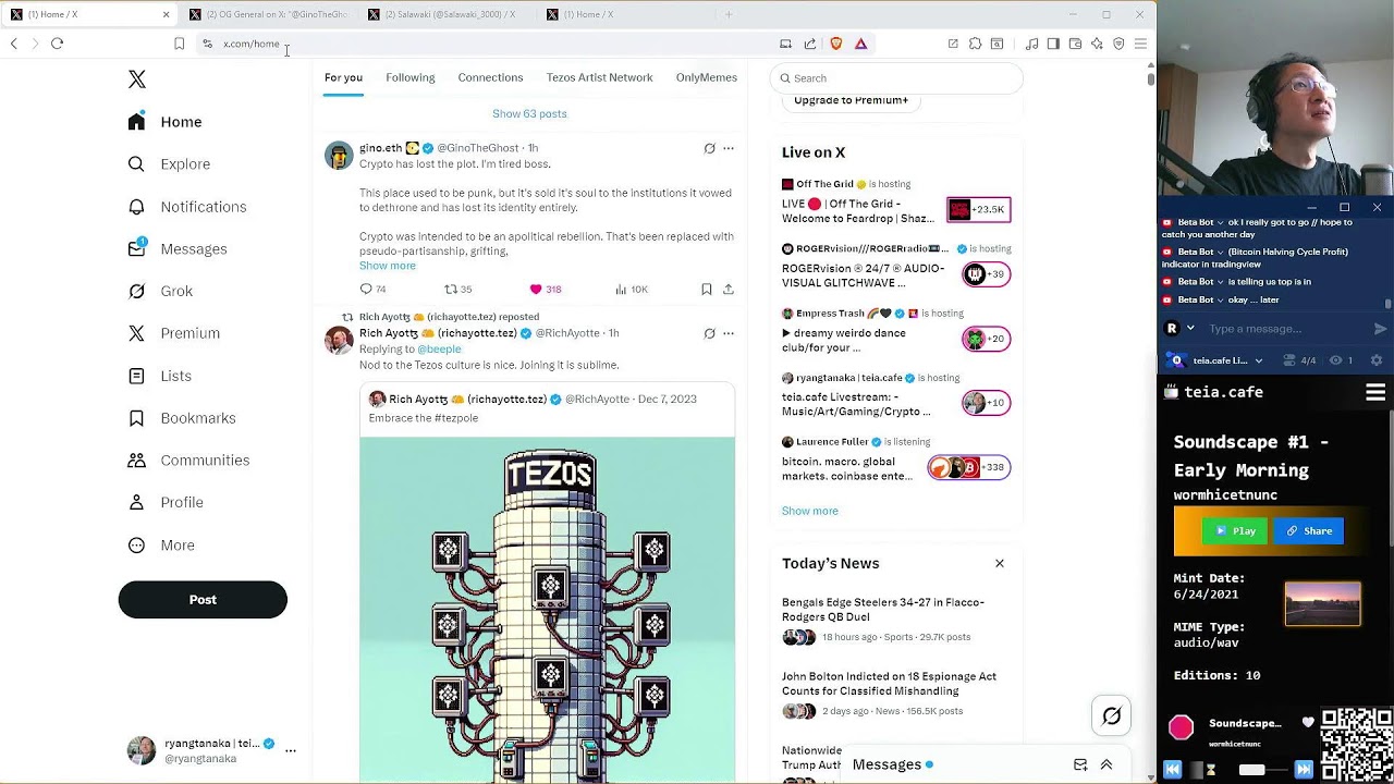 teia.cafe Livestream: - Music/Art/Gaming/Crypto (#Tezos Seattle)