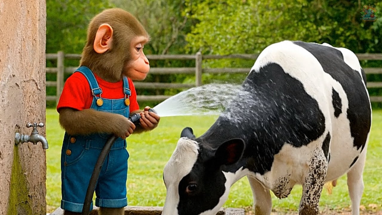 🐒🚜 Monkey Day on the Farm: Monkey Kappa Saves a Baby Cow | Kappa Harvests Huge Cabbages!