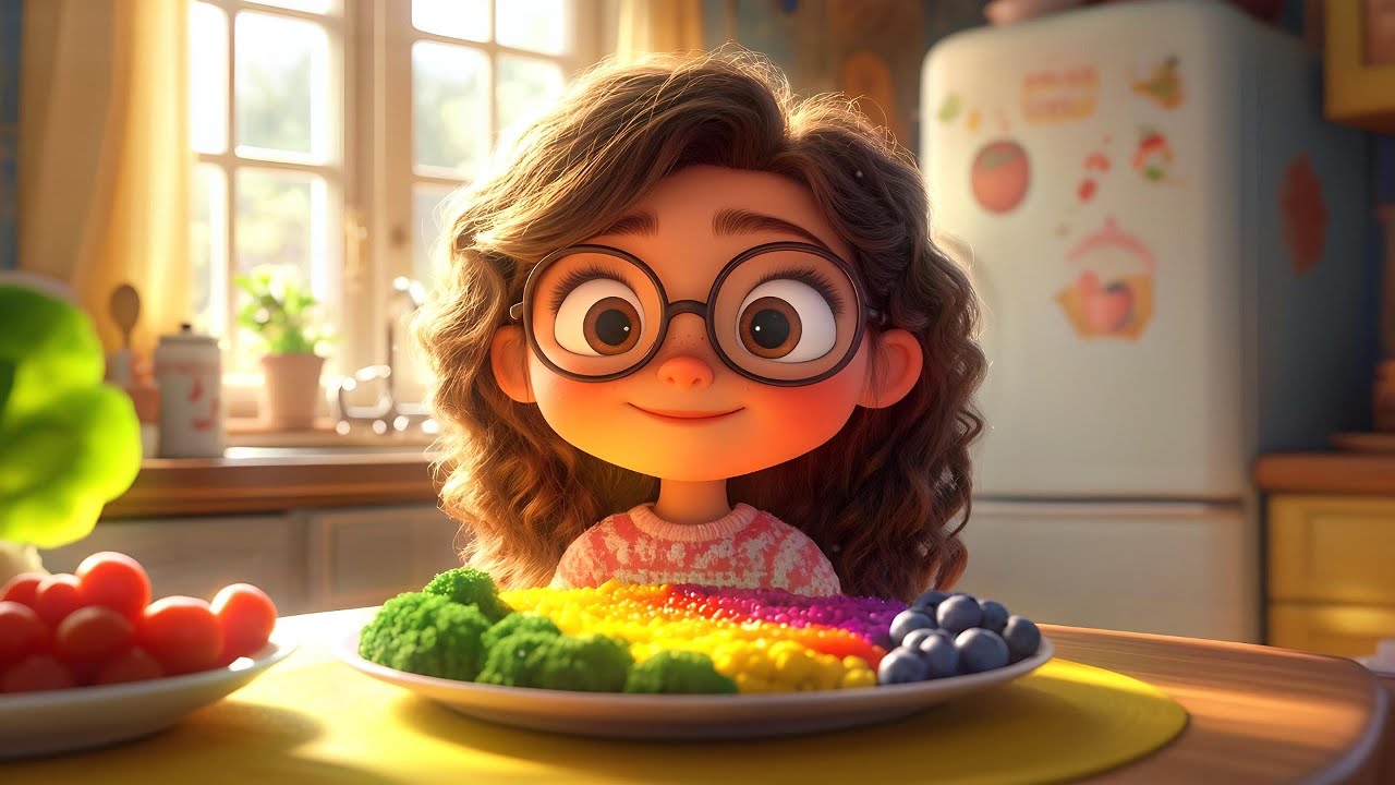 🌈 Rainbow on My Plate – A Fun & Healthy KiDS Song! 🍎🥦 Nursery Rhymes & Toddlers' Songs (Lyric video)