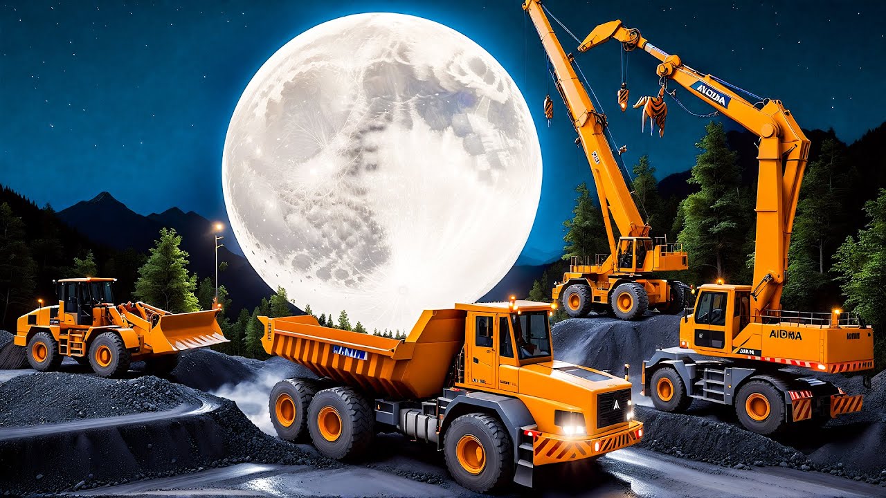Construction Works: Lunar Mining Adventure with Excavator & Loader 🚀🏗️