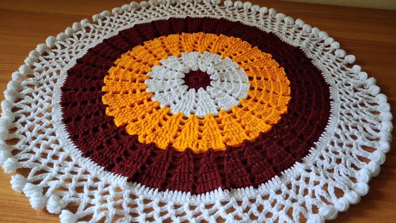 Crosia design thalposh new design very easy 👌 💫✨️ woolen rumal,  crochet thalposh 
