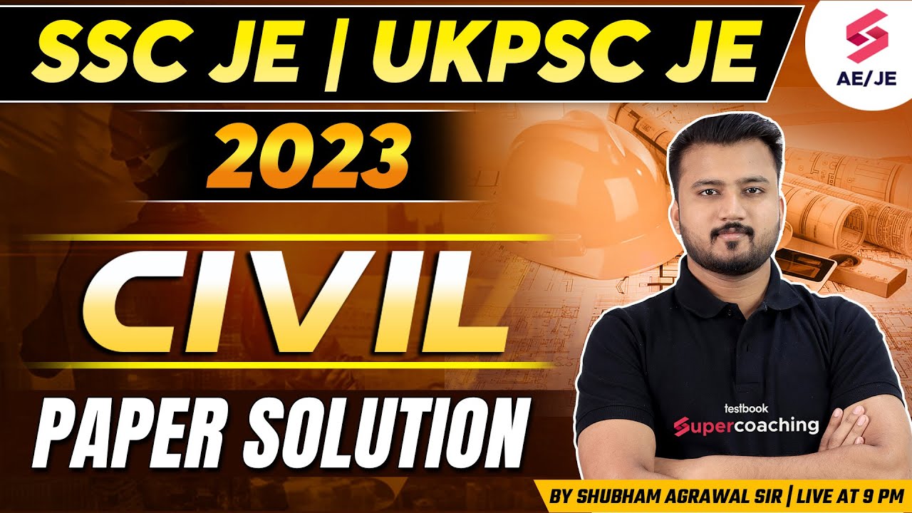 SSC JE Civil Engineering 2023 | Civil Previous Year Paper Solution | By Shubham Agrawal Sir