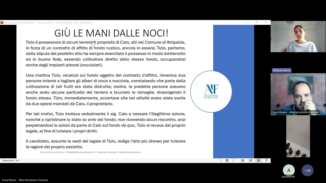 9° LEZIONE - WEBINAR 11 INCONTRI - PROVA SCRITTA ESAME AVVOCATO 2024