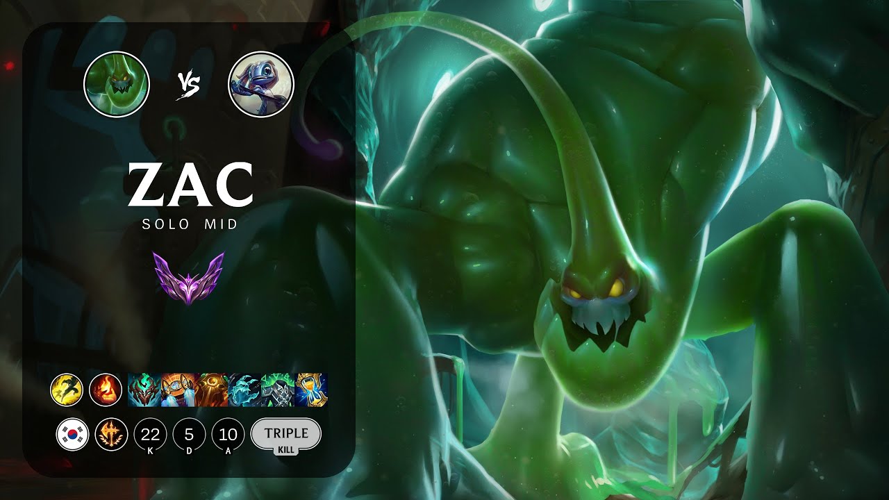 Zac Mid vs Fizz - KR Master Patch 13.22