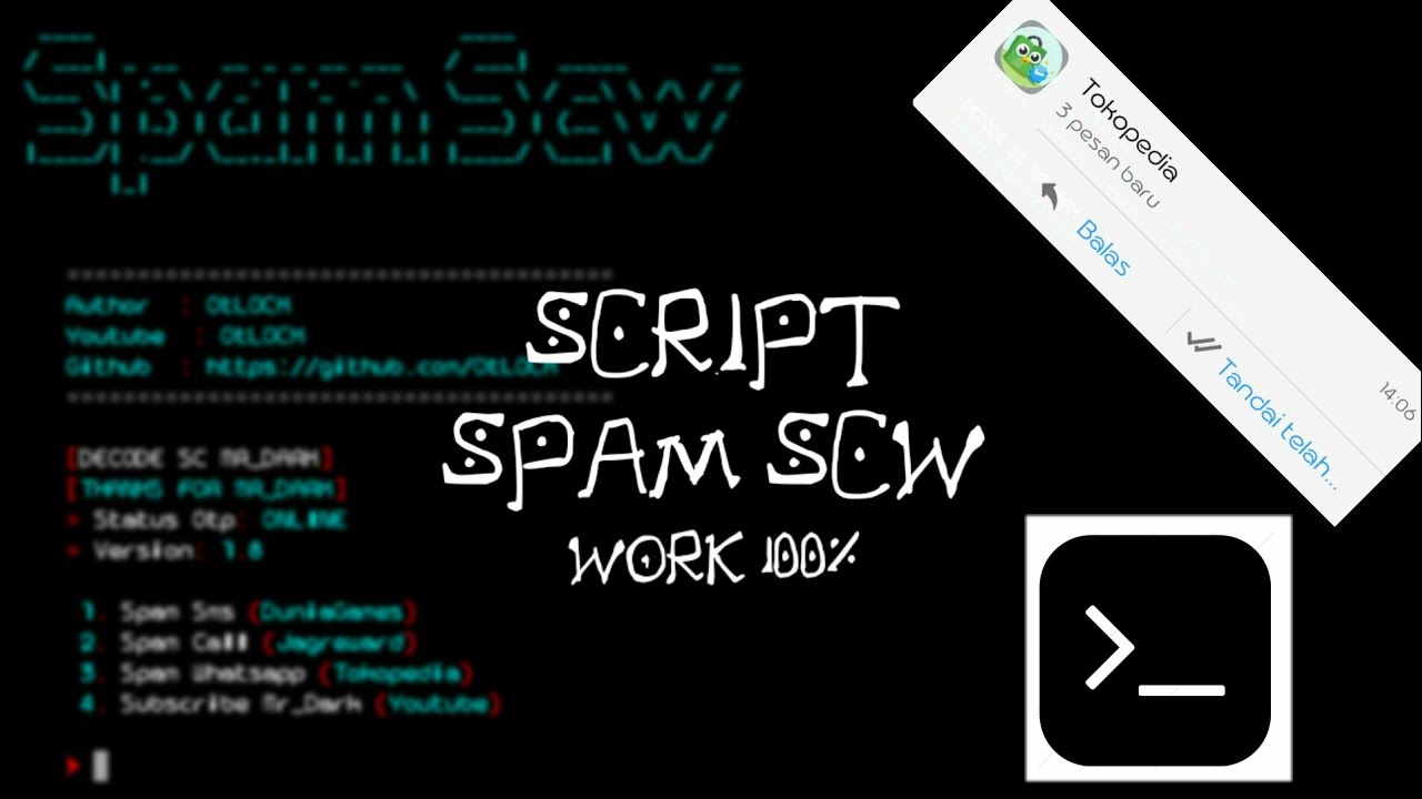 Script spam sms,call,whatsapp (SCW) - Termux Work 2021
