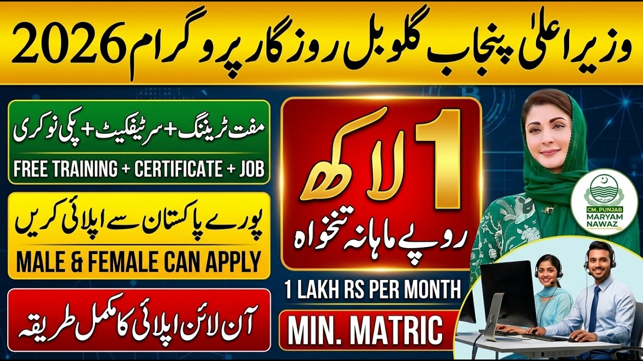 CM Punjab Global Rozgar Program 2026 | PSDF Global Rozgar Program Online Apply | PSDF Free Training