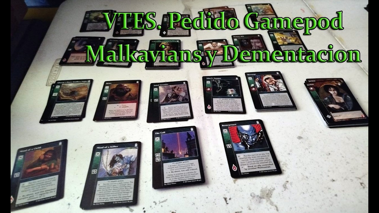 Vtes. Unboxing pedido Gamepod Malkavians y dementacion. Calidad pésima de impresión, muy mal.